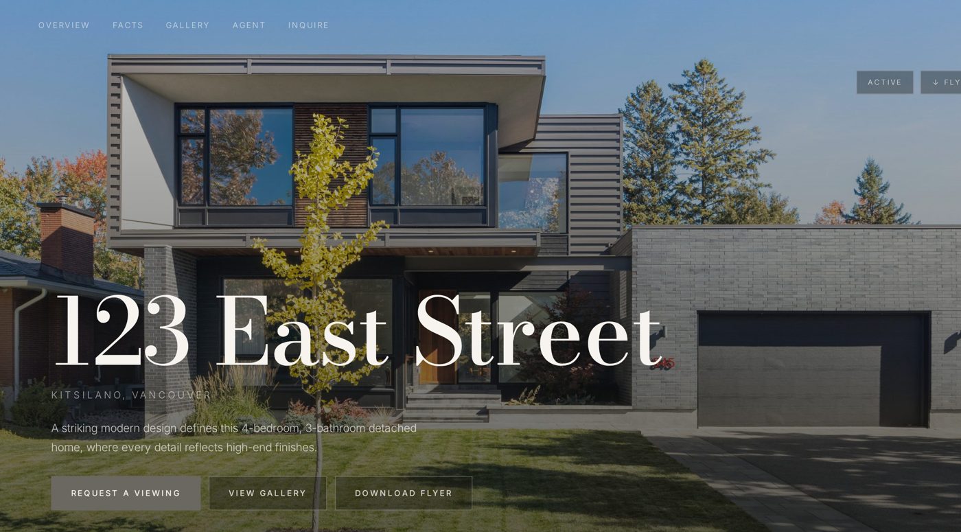 123 East Street listing page